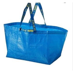 Set of Two Ikea Frakata Reuseable Bue Tote Bags 19 Gallons
